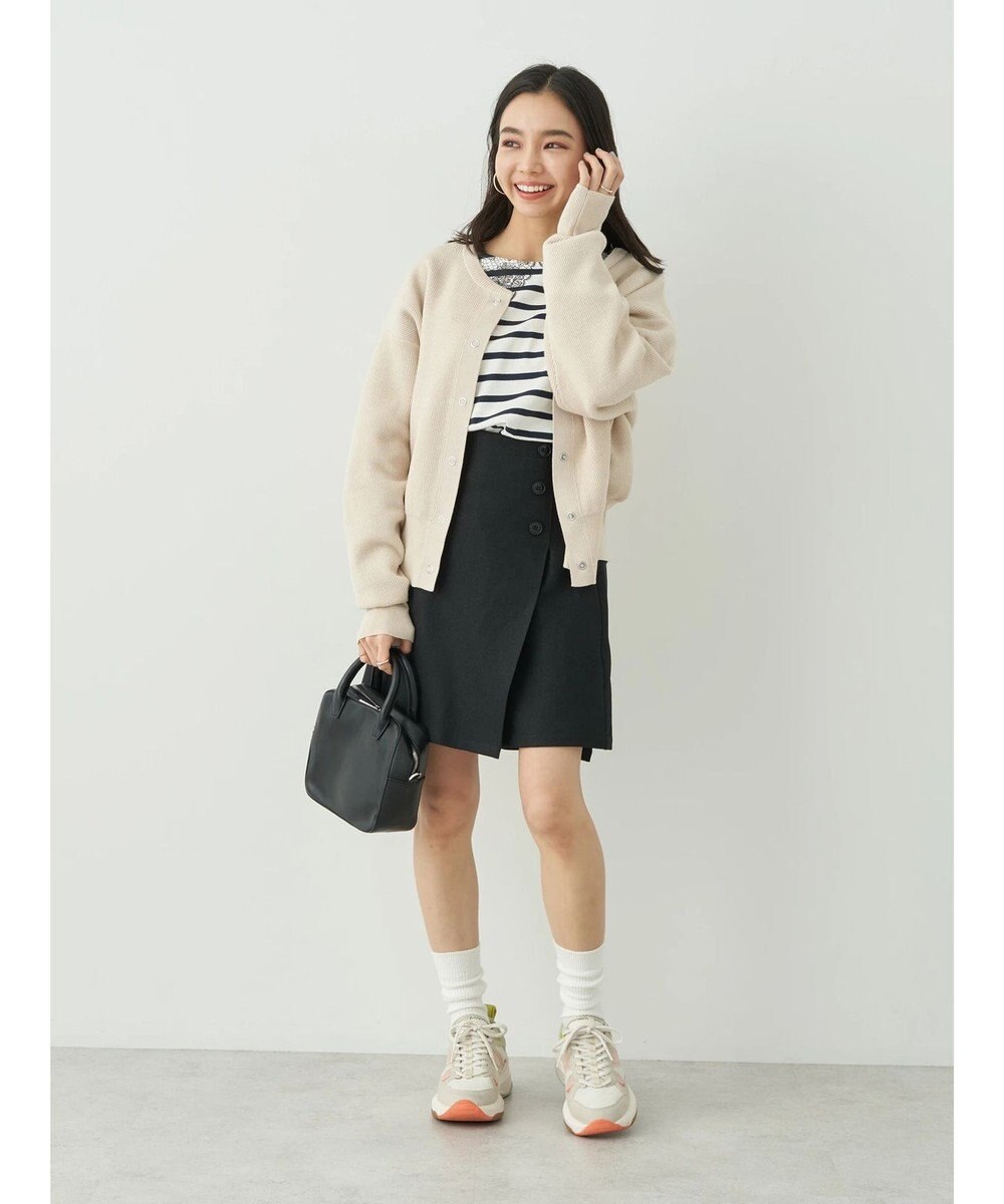 earth music&ecology レースプリントボーダープルオーバー 