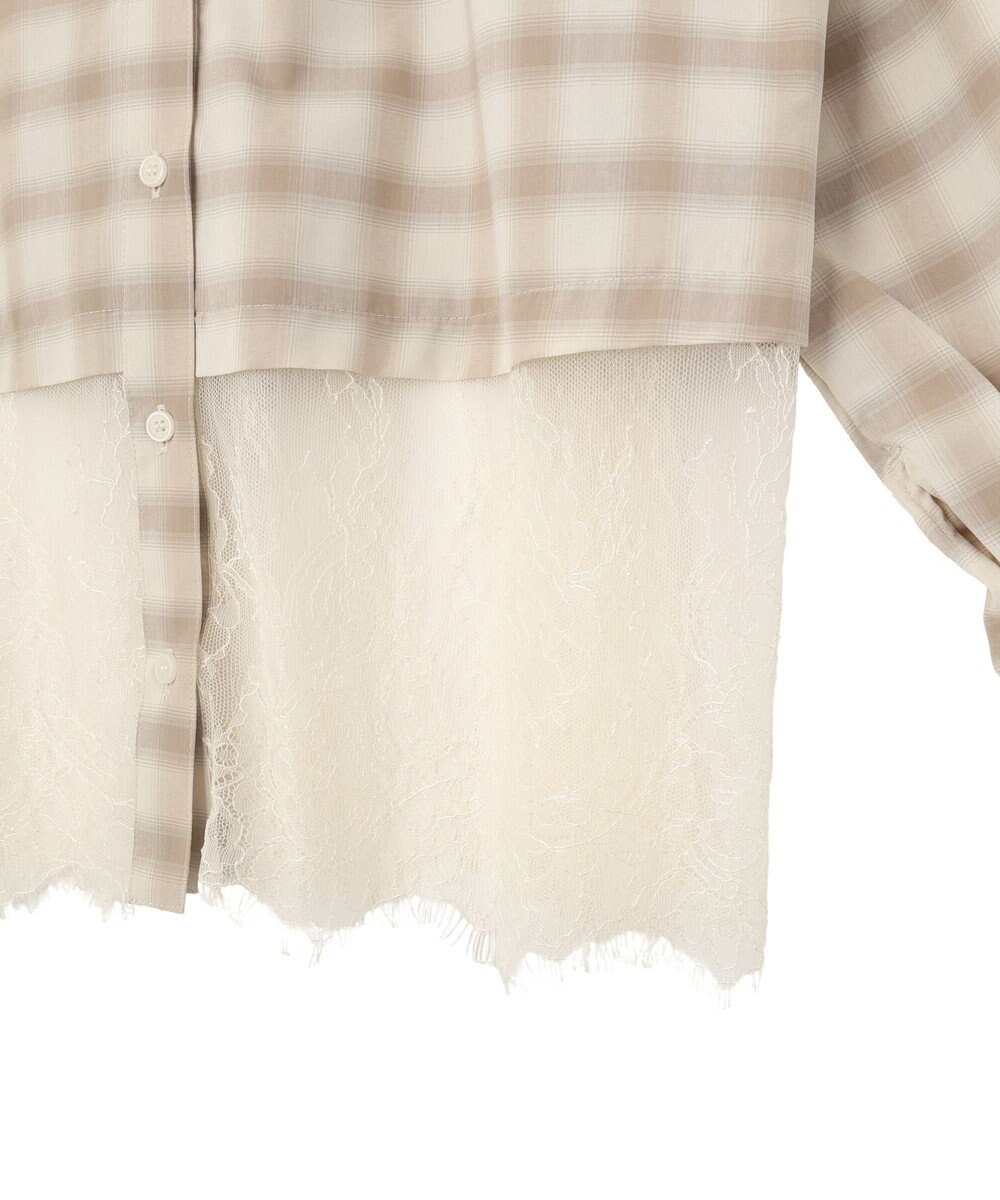 earth music&ecology 【予約】適ON レースヘムシャツ 