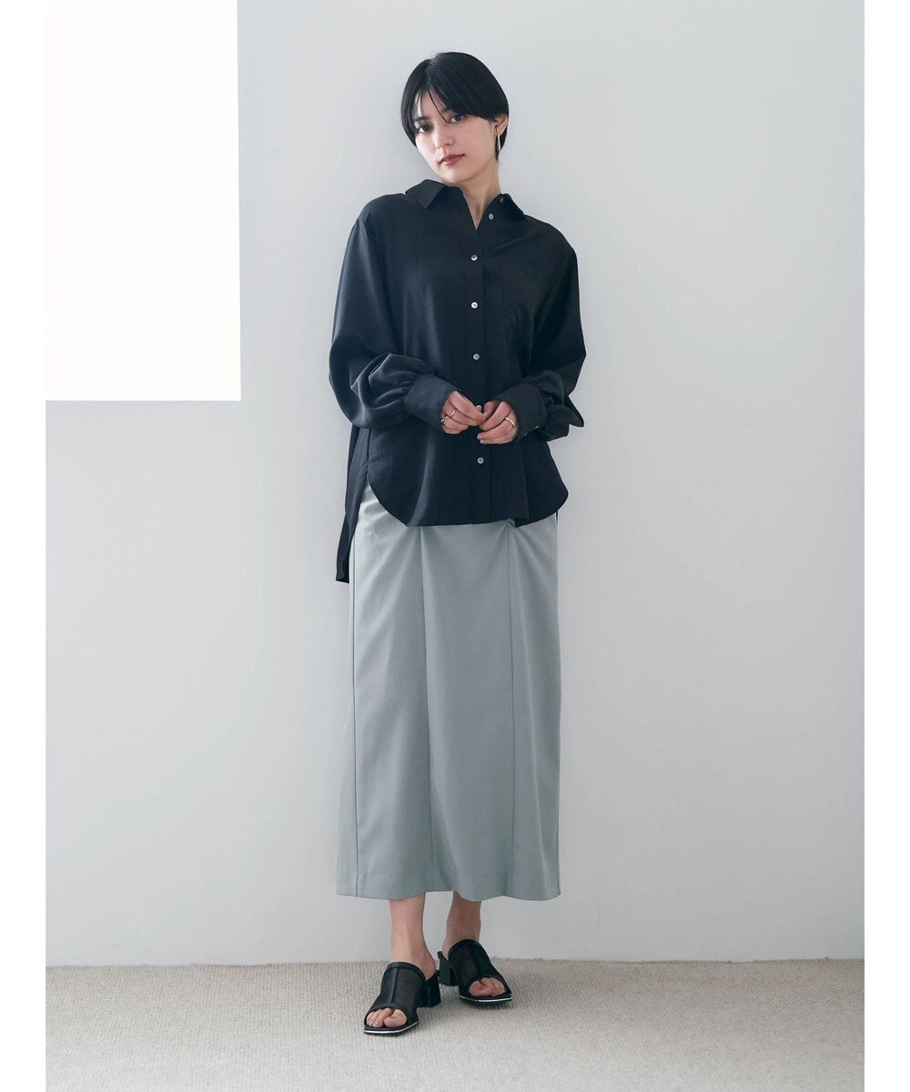 YECCA VECCA シャーリングロングナロースカート 