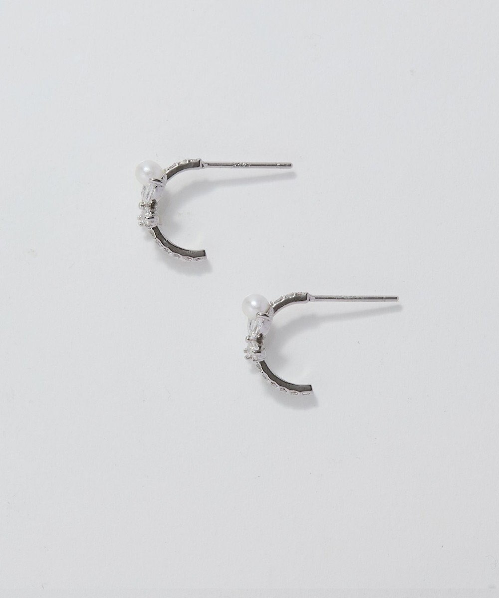 Phoebe ロマンティックビジューバタフライフープピアス　シルバー 