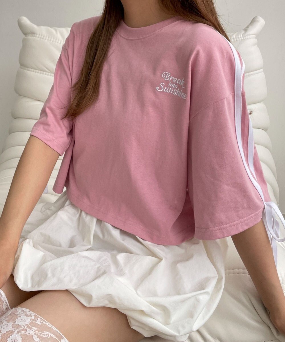 WEGO 2ラインリボングラフィックショートT 