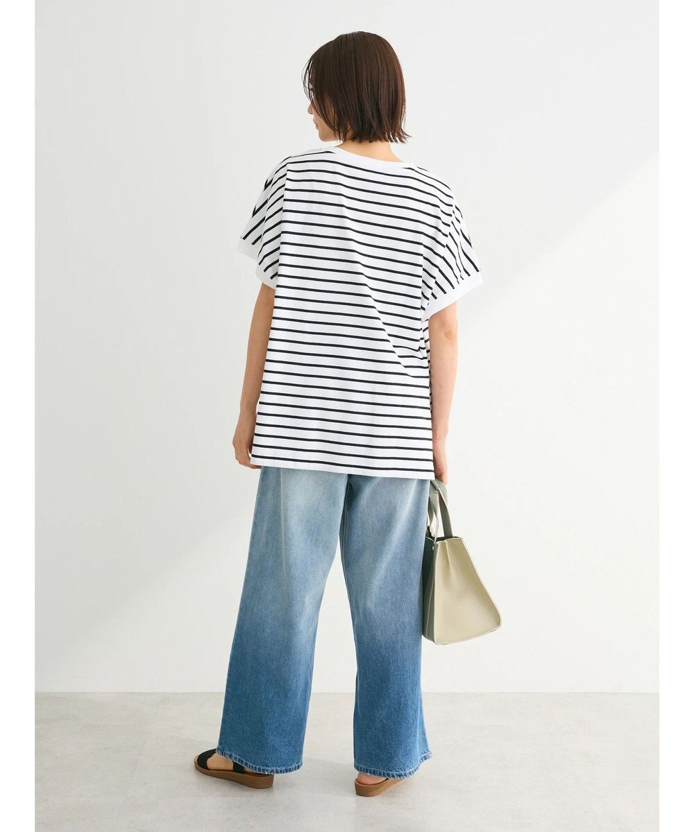 Green Parks インド綿 フレンチスリーブ前後差カットプルオーバー 