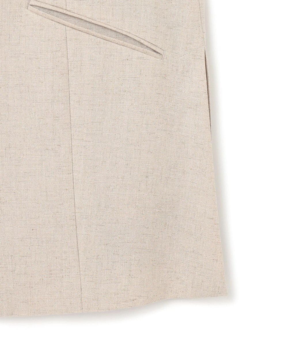 BEIGE， 【洗える】CAROLE / リネンライクノースリーブジレジャケット 