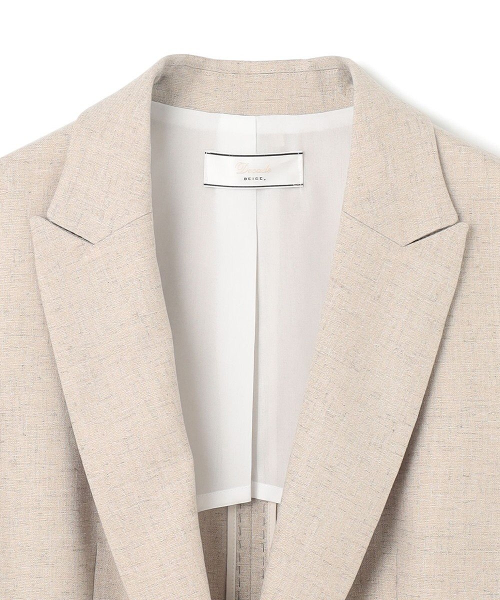 BEIGE， 【洗える】CAROLE / リネンライクノースリーブジレジャケット 