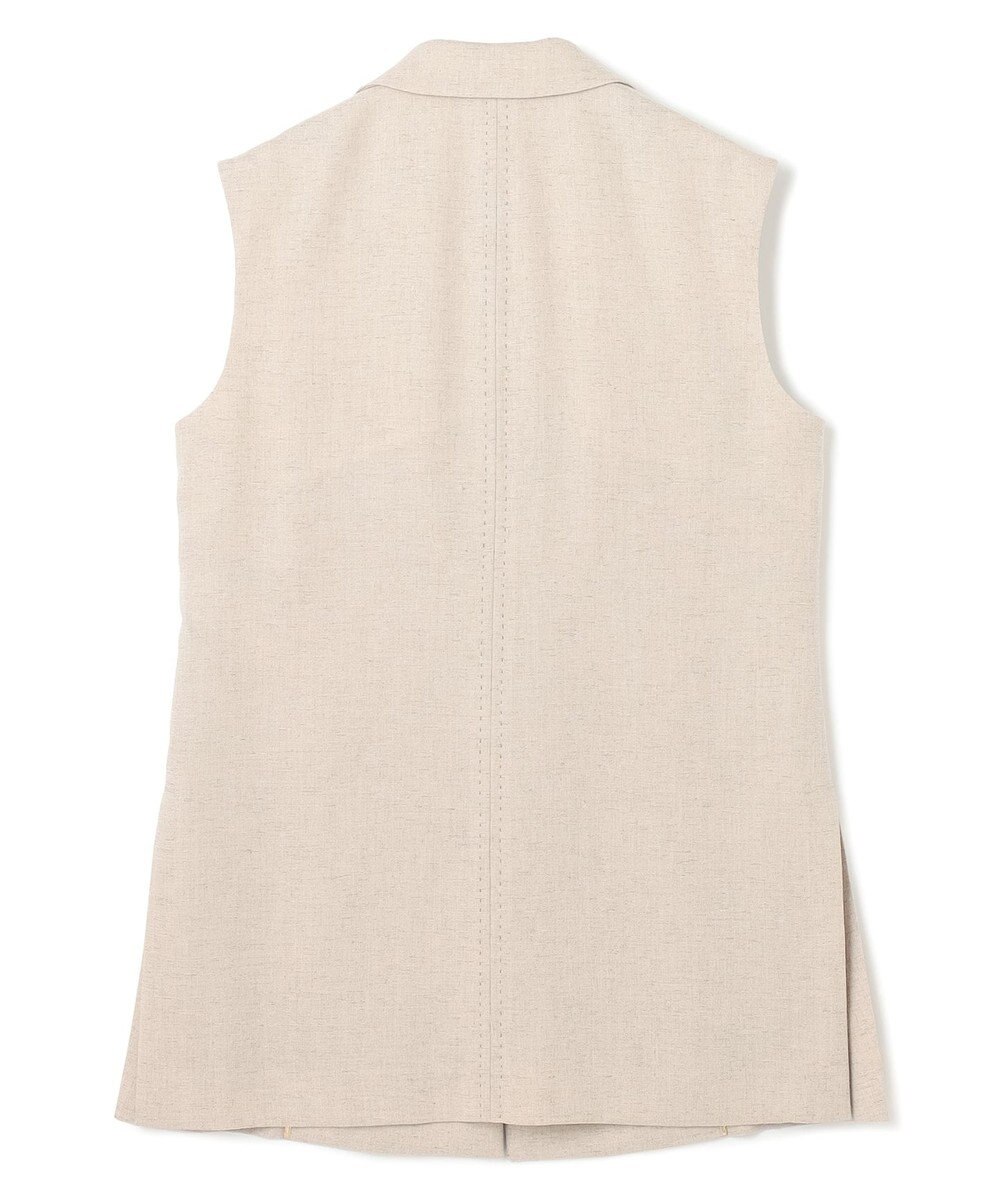 BEIGE， 【洗える】CAROLE / リネンライクノースリーブジレジャケット 
