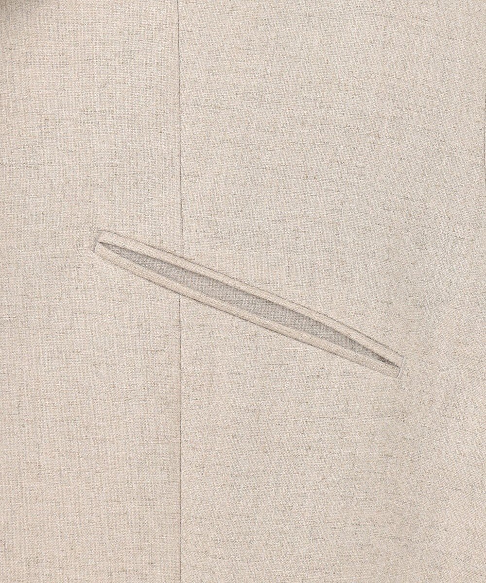 BEIGE， 【洗える】CAROLE / リネンライクノースリーブジレジャケット 