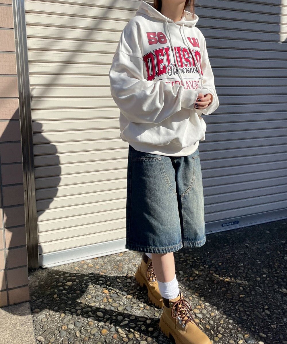 WEGO ロゴビッグプルパーカー 