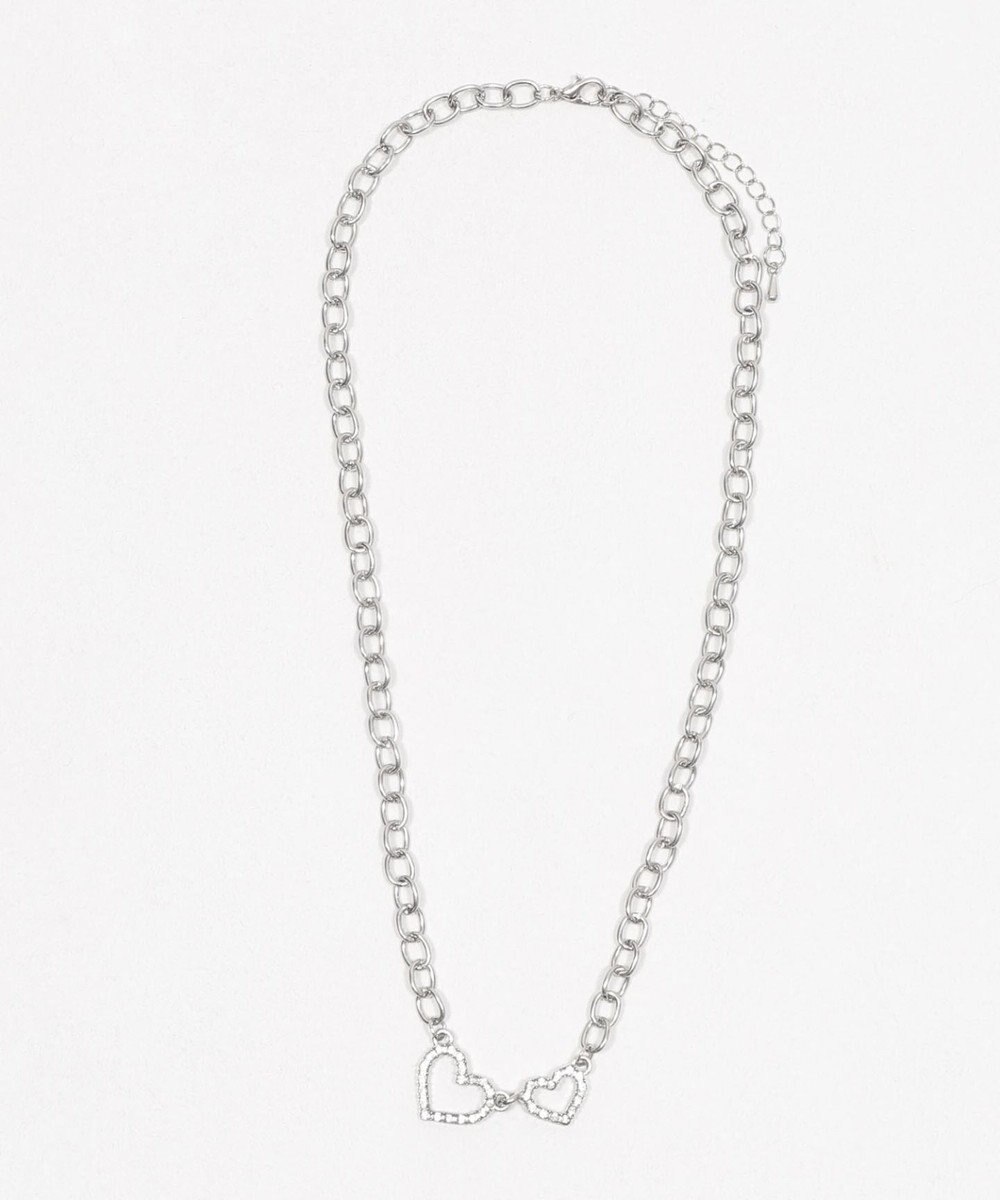 WEGO Lラインストーンダブルモチーフネックレス 