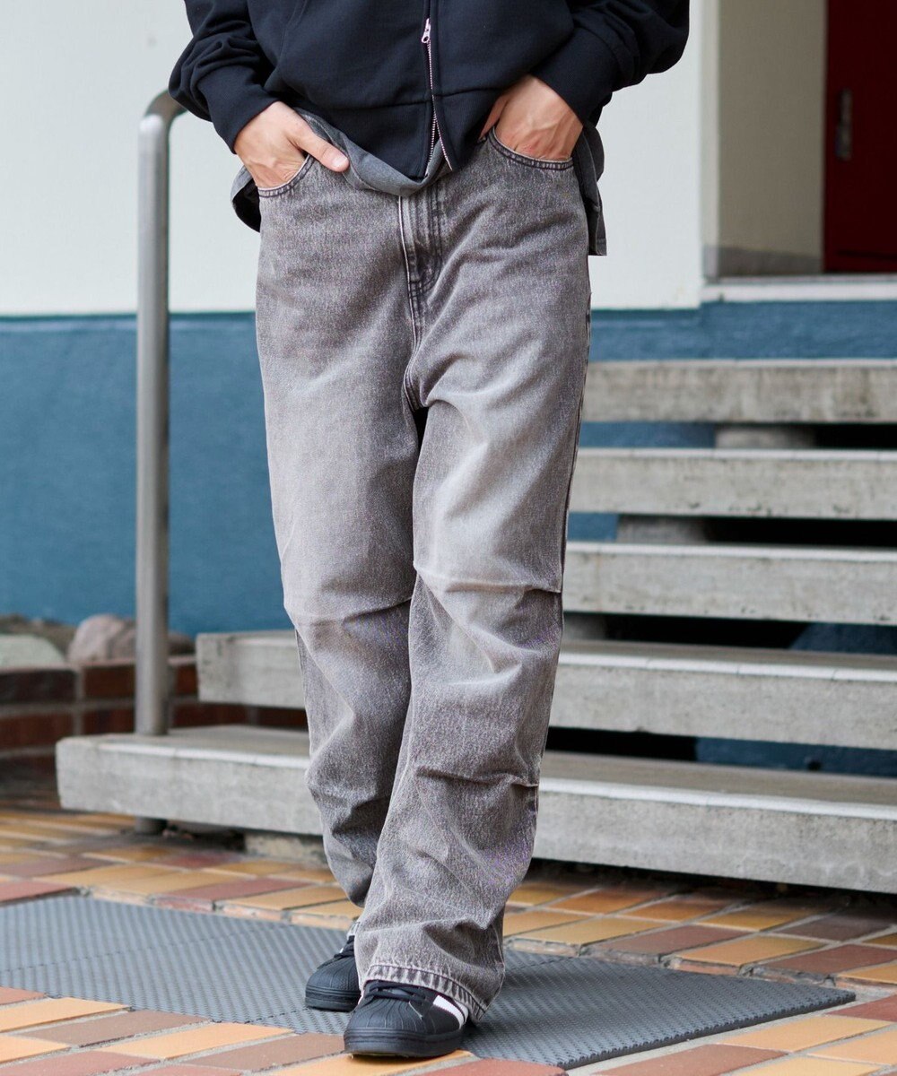 WEGO 【S～Lサイズ展開/ウエスト調整可】パラシュートデニムパンツ 