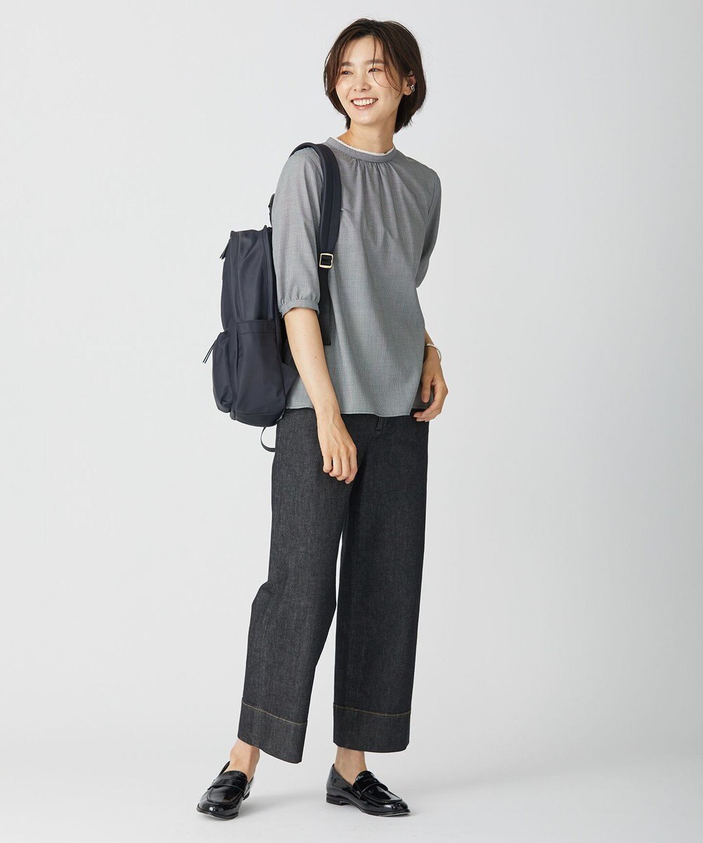 J.PRESS LADIES L 【洗える】 10oz Stretch Denim セミワイド パンツ 