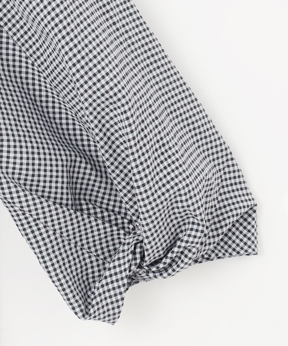 J.PRESS LADIES 【洗える】バイカラーギンガム&ストライプ ブラウス 