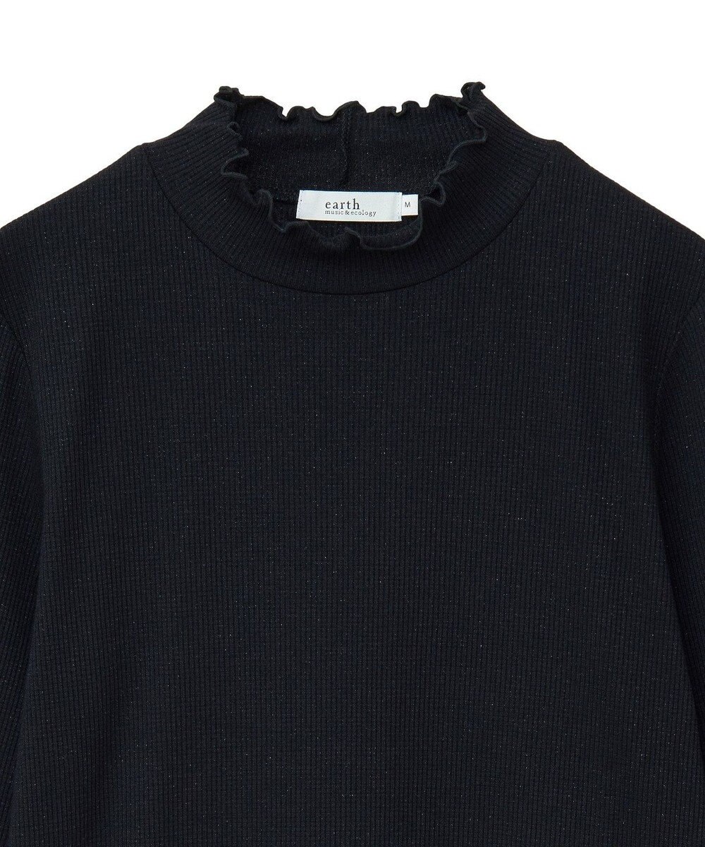 earth music&ecology ラメテレコハイネックプルオーバー 