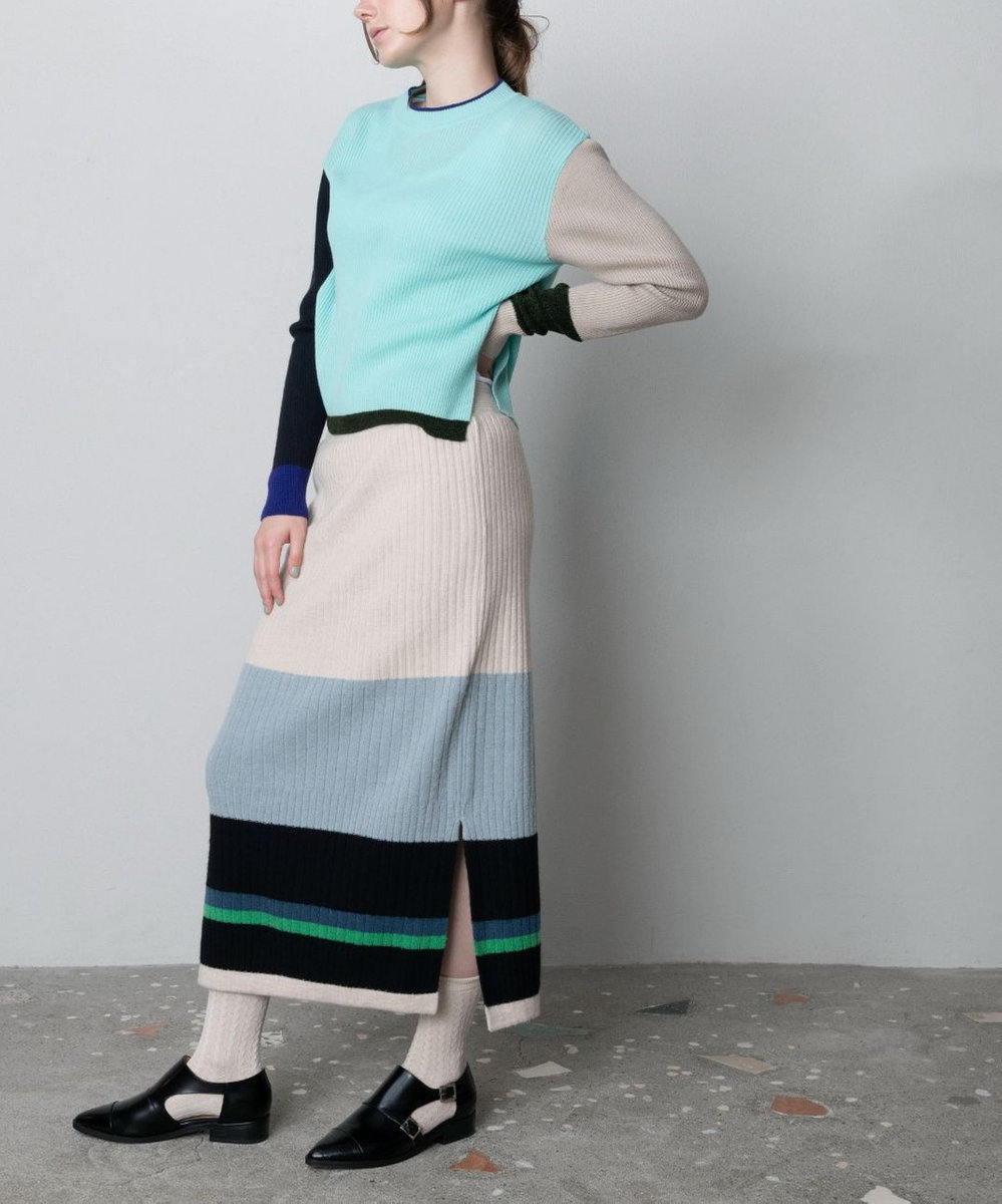 TRICOTE PLAIN RIB MULTI SKIRT／無地リブMULTI SKIRT 