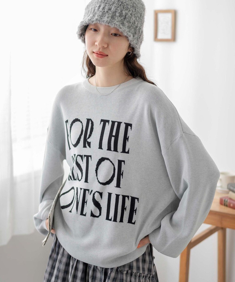 WEGO ロゴジャガードニットプルオーバー 