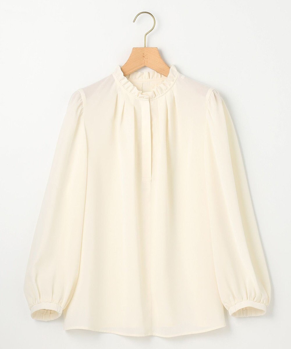 組曲 【WEB限定】ライトデシン フリル襟ブラウス 