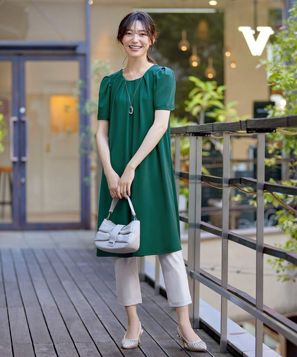 Tiaclasse L 【洗える】カットソーフレアAラインワンピース 