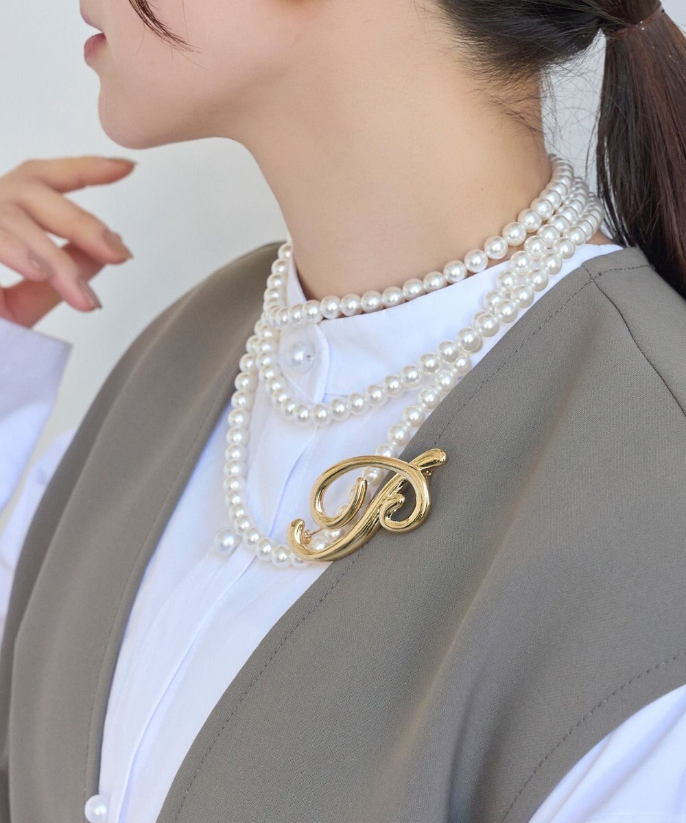 Phoebe ニュアンスメタルブローチ　ゴールド 