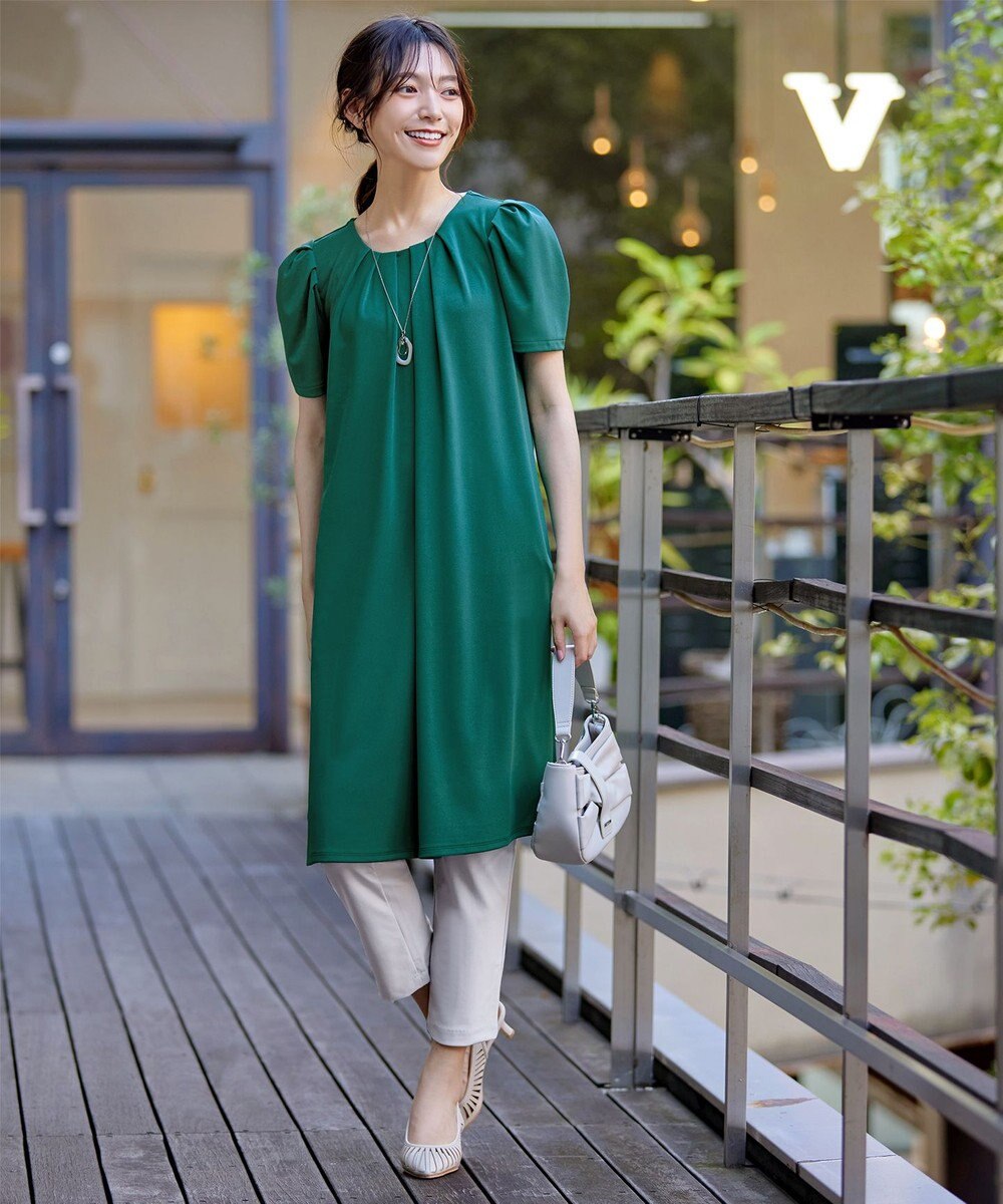 Tiaclasse L 【洗える】カットソーフレアAラインワンピース 