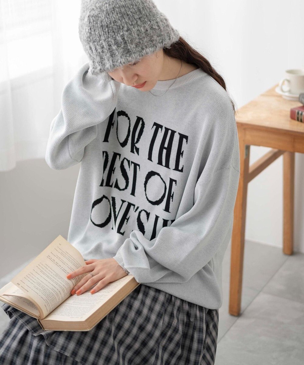 WEGO ロゴジャガードニットプルオーバー 