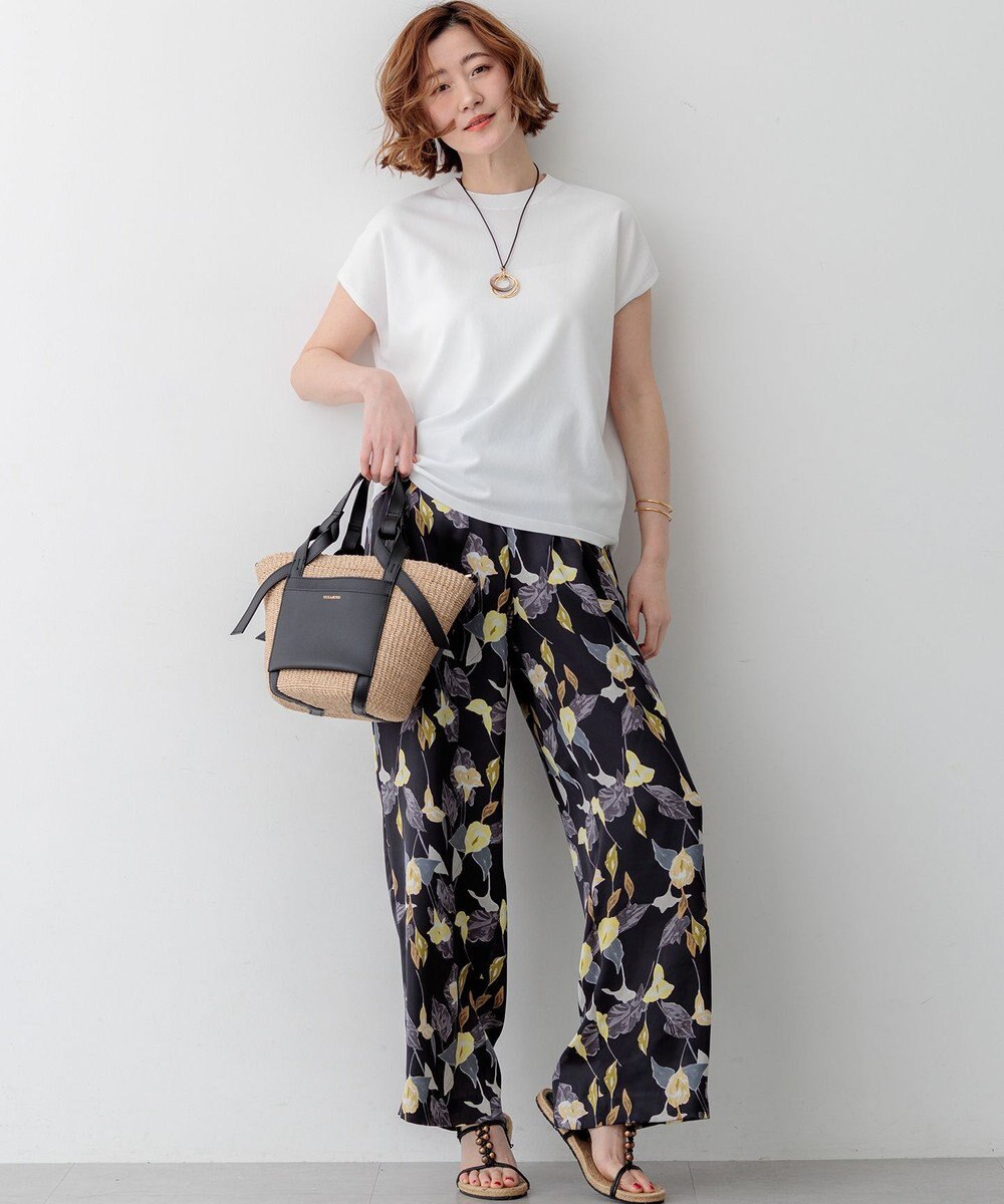 23区 L 【先行予約】レーヨンポリエステルストレッチ フレンチスリーブ ニット 