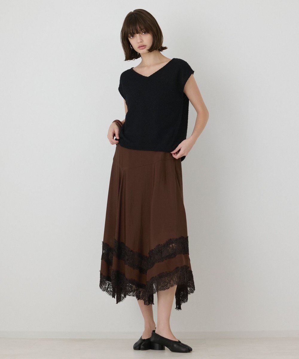 GRACE CONTINENTAL レースヘムフレアスカート 