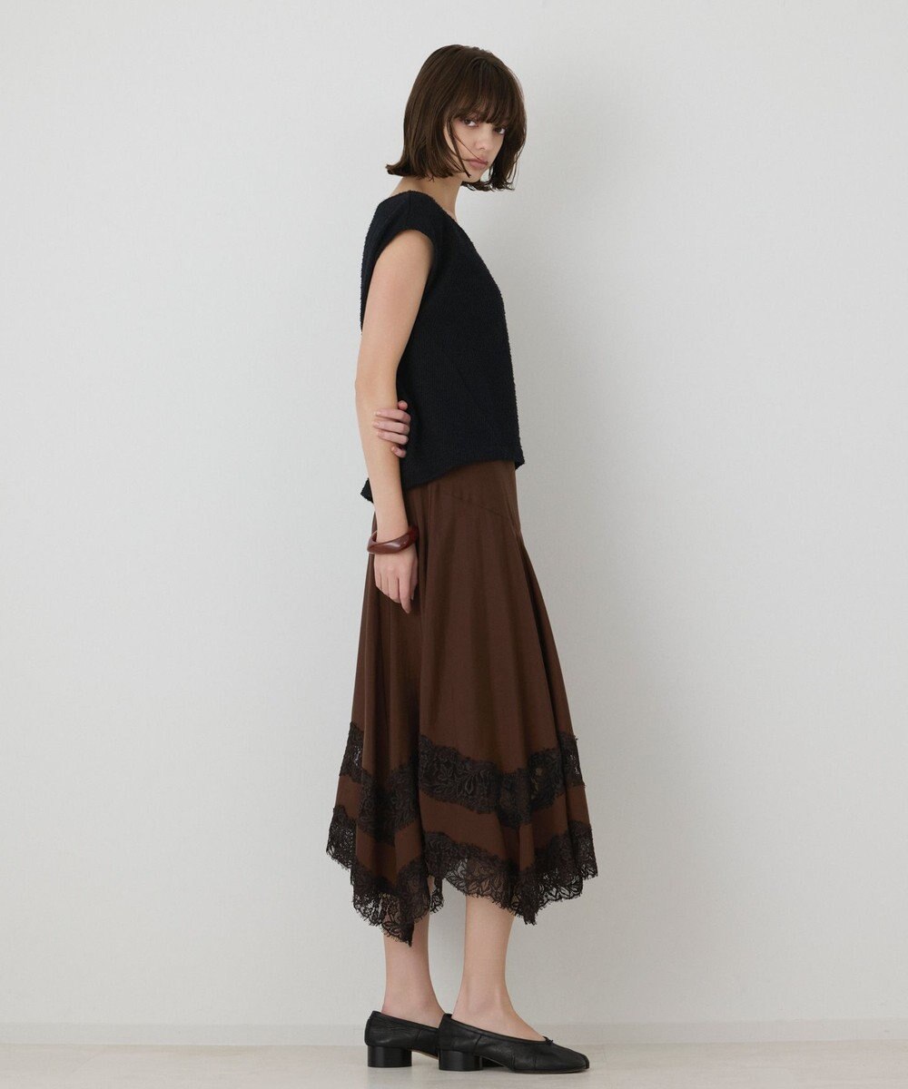 GRACE CONTINENTAL レースヘムフレアスカート 