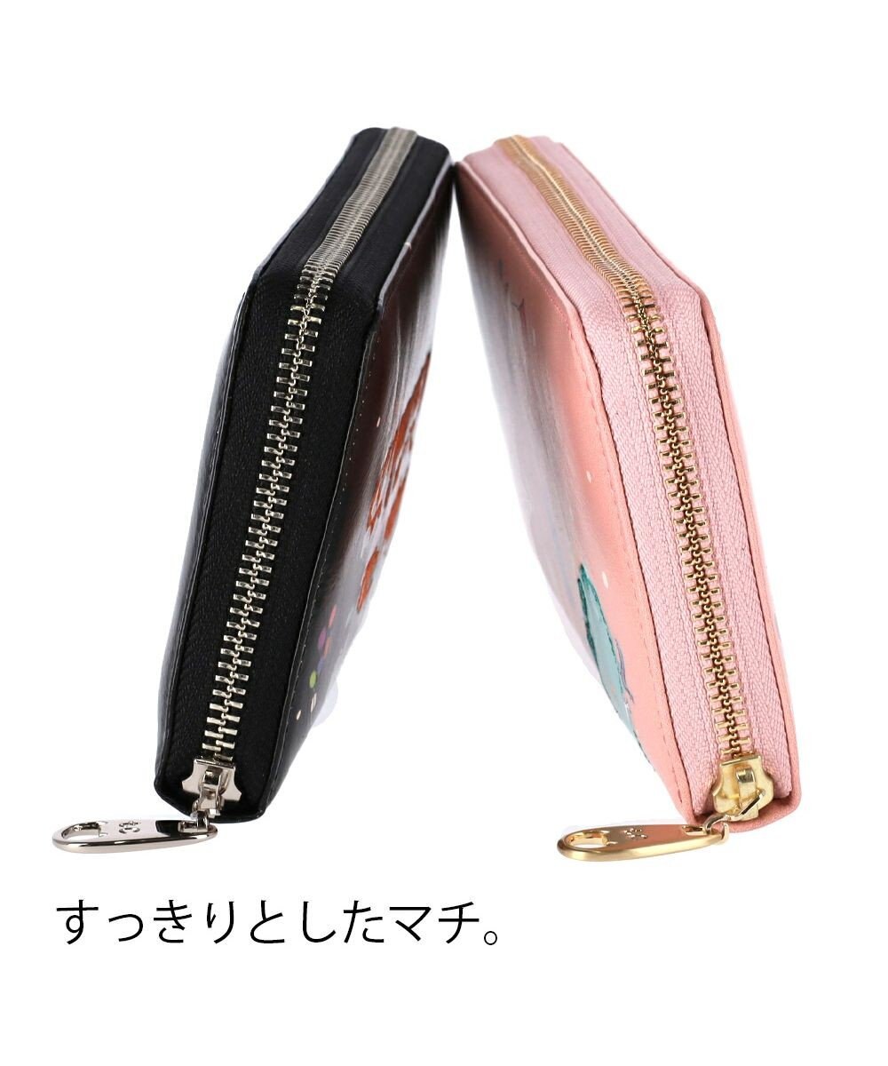 tsumori chisato CARRY バルーンに乗って ラウンドファスナー長財布 【アニマルプリント＆刺繍】 