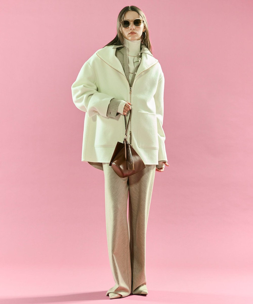 BEIGE， MONTAIGNE / イージーウエストウールワイドパンツ 