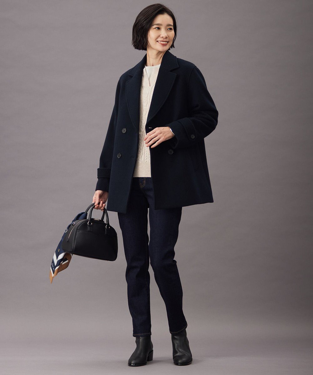 J.PRESS LADIES L Jackal 140sソフトメルトン Pコート 