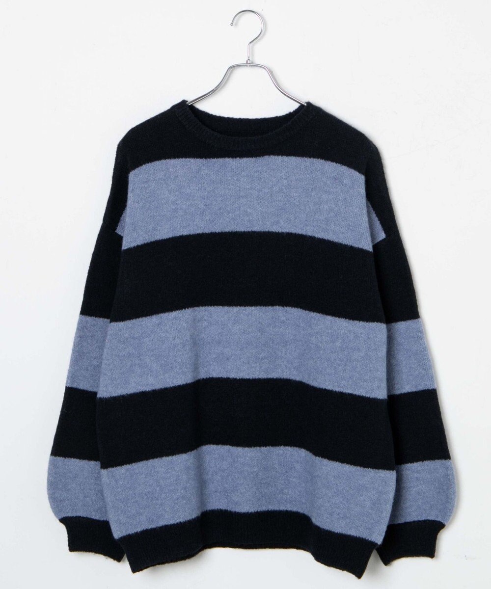 WEGO ボーダーフラッフィービッグニット 