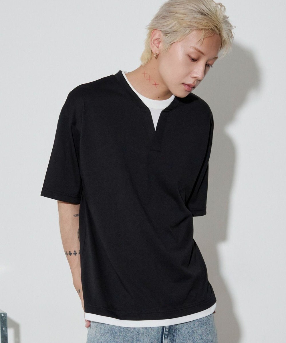 WEGO 【ユニセックス着用ITEM】キーネックフェイクレイヤードT（SS） 