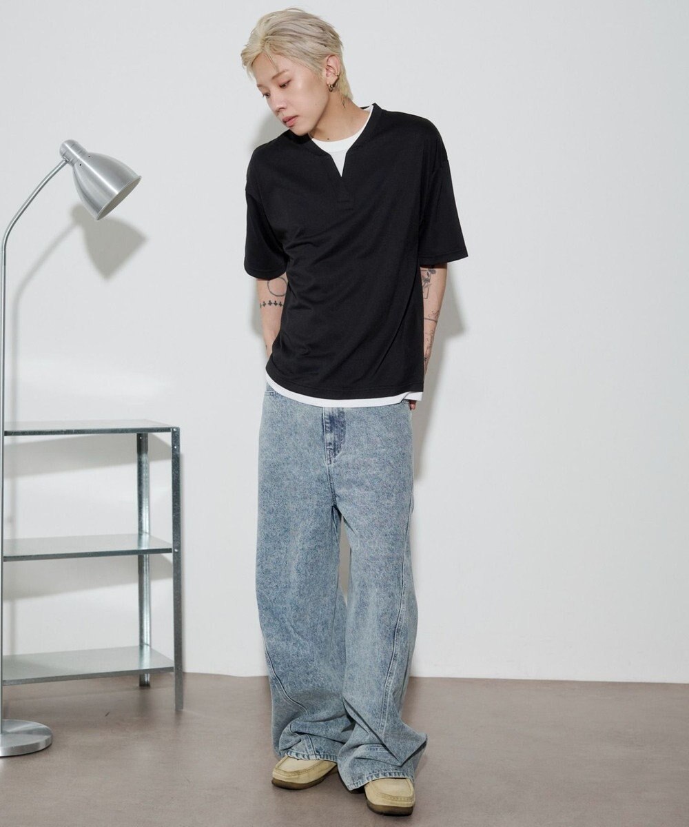 WEGO 【ユニセックス着用ITEM】キーネックフェイクレイヤードT（SS） 
