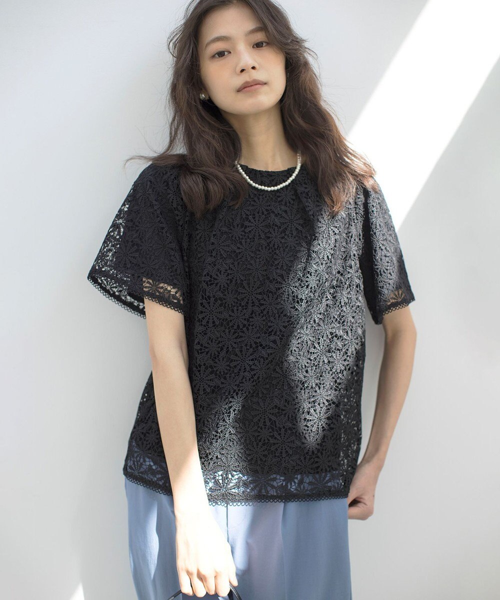 組曲 フラワーレース ブラウス 