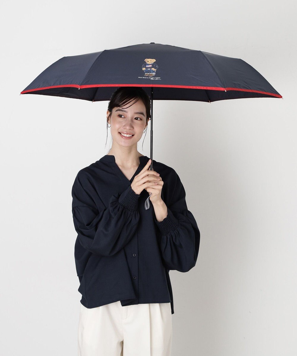 MOONBAT POLO RALPH LAUREN(ポロ ラルフローレン)FLAG BEAR 無地 折りたたみ傘 簡単開閉 