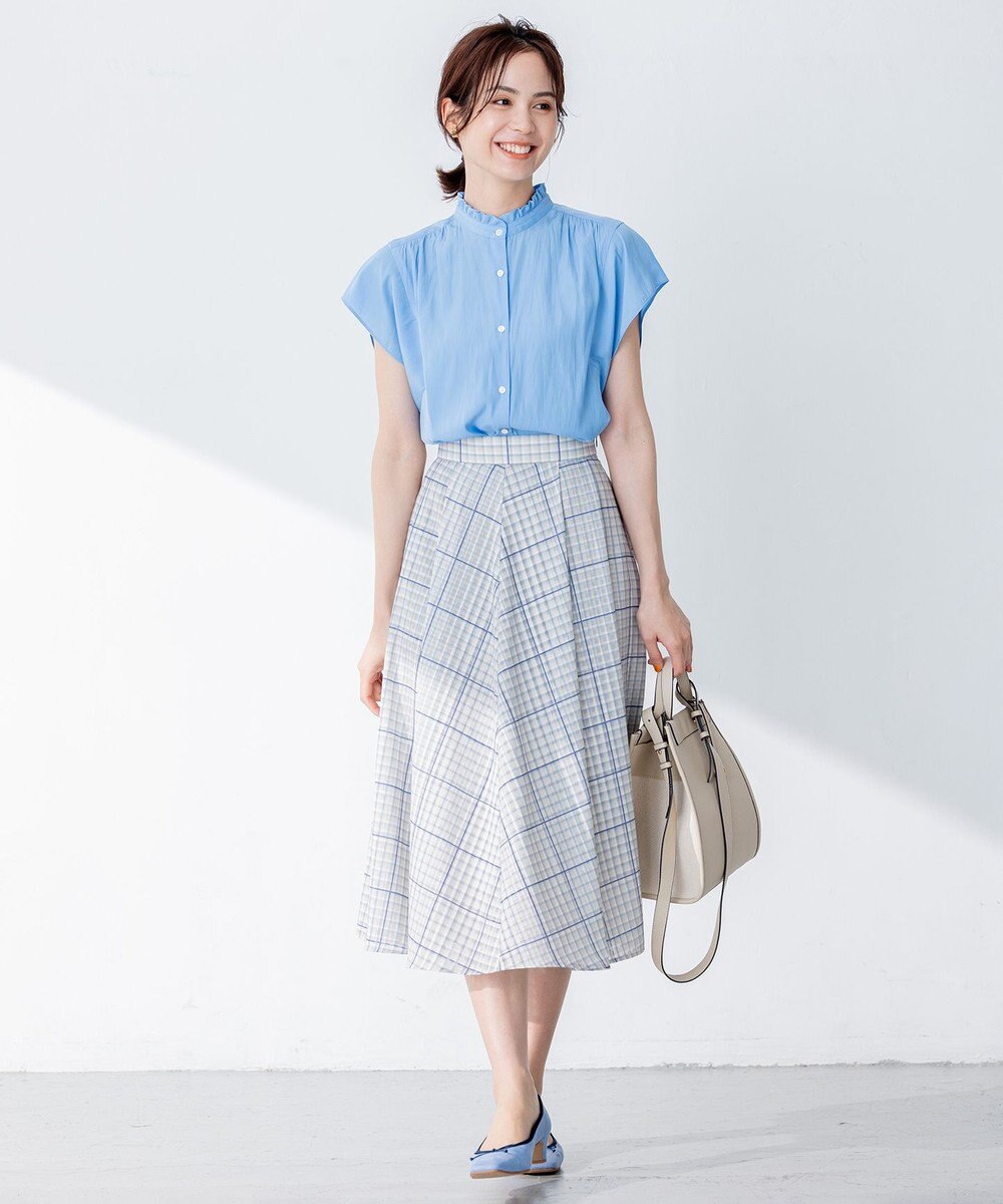 組曲 【洗える】シアーチェック スカート 