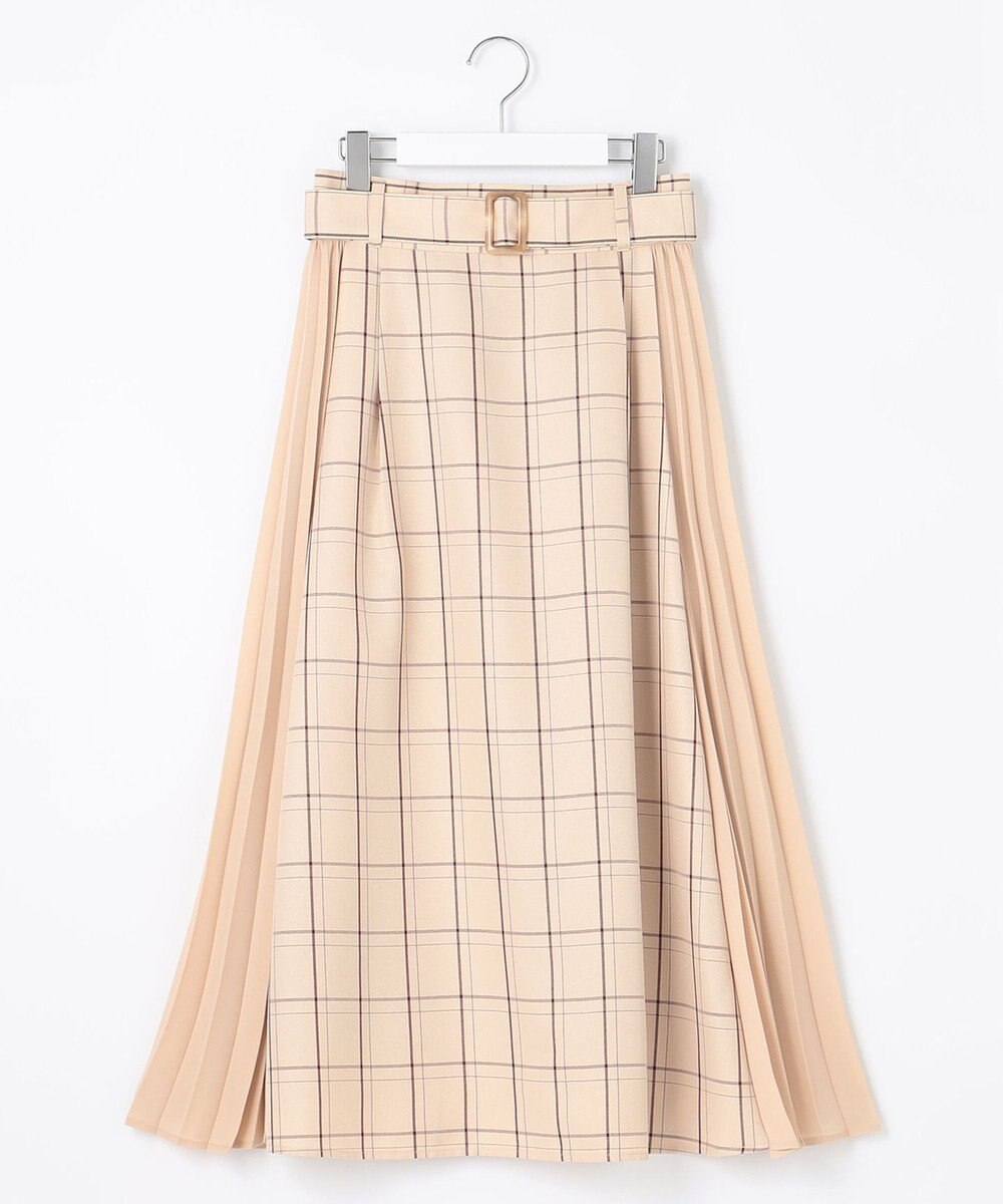 Feroux 【洗える】プリーツコンビチェック スカート 