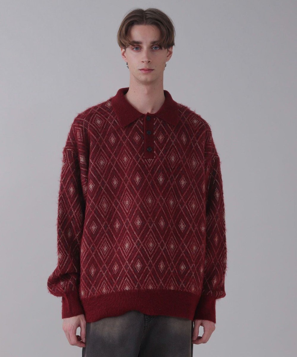 WEGO 【ユニセックス着用ITEM】アーガイルニットポロ 