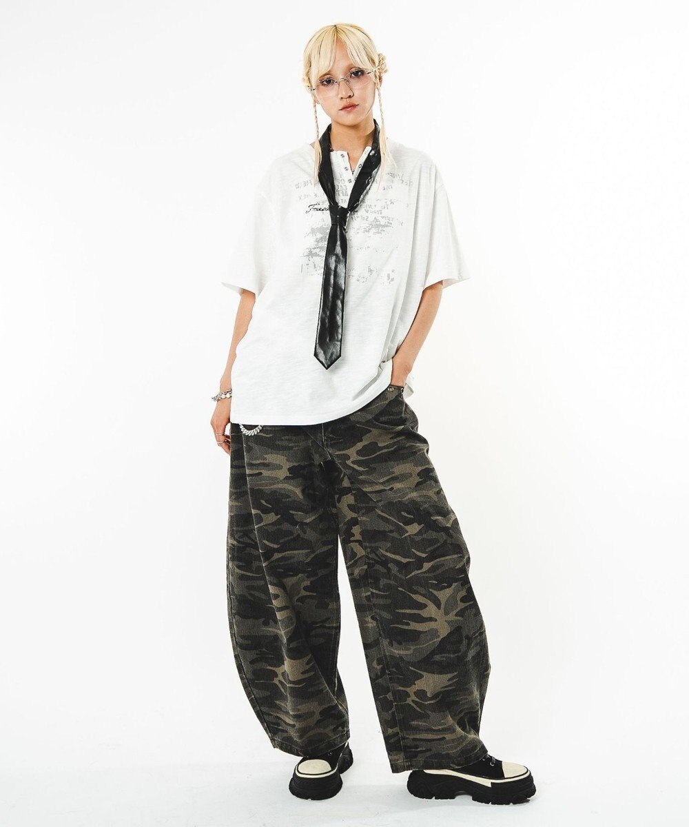 WEGO 【ユニセックス着用ITEM】アイレットスラブヘンリーネックT（SS） 