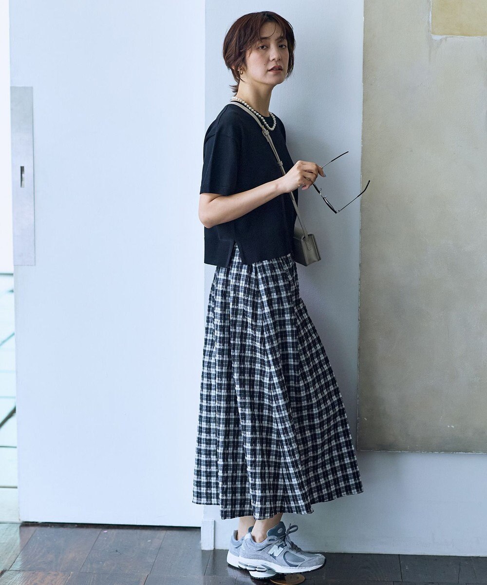 ANY 【2SET】ニット×チェックスカートセット 