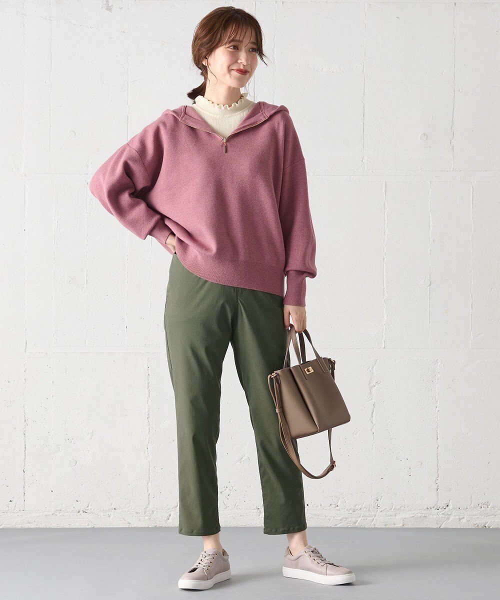 ANY 【洗濯機可】しあわせタッチハーフジップフーディー 