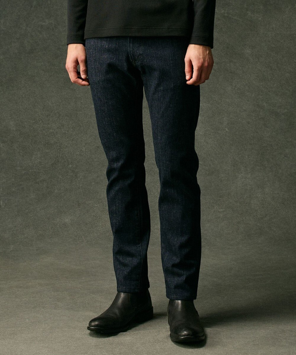 JOSEPH ABBOUD 【ストレッチ/JAPANファブリック/きれいめ】ストライプジャカード デニム 