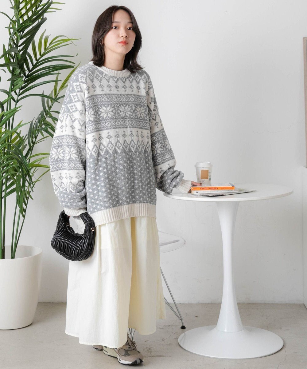 WEGO ベロアモール総柄プルオーバー 