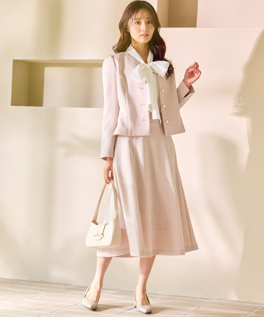 Feroux 【先行予約】パール釦ペプラムジャケット×スカート セットアップ 