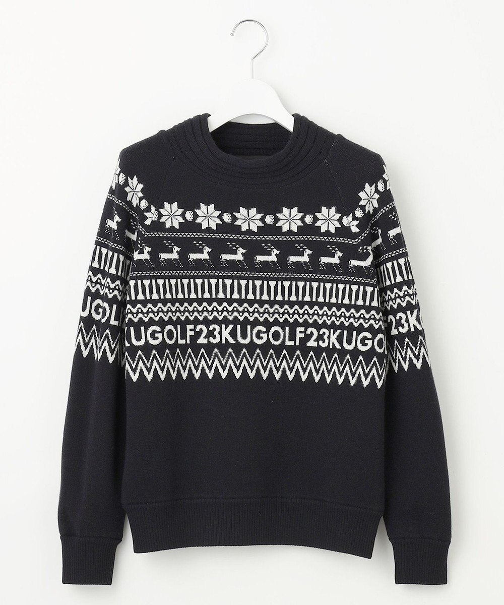 23区GOLF 【WOMEN】【ウォッシャブル】ノルディック柄裏付き ニット 