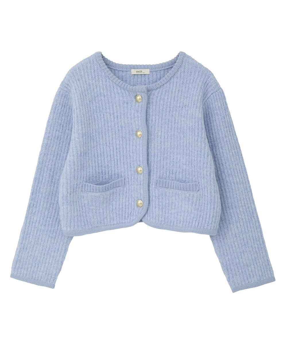 earth music&ecology 【WEB限定】ゴールド釦ショートニットカーディガン 