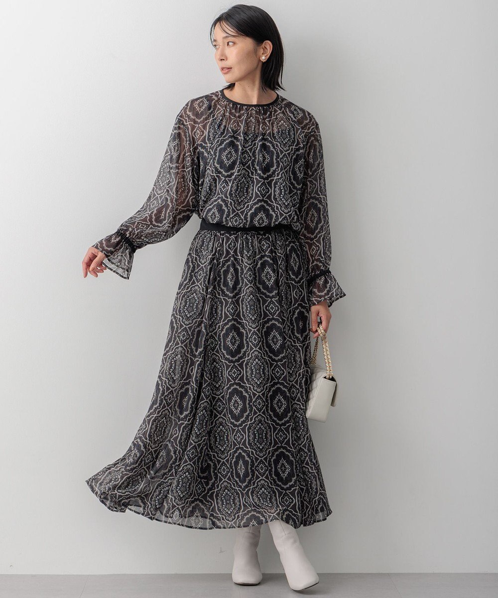 23区 S 【洗える】オーナメントプリント ブラウス 