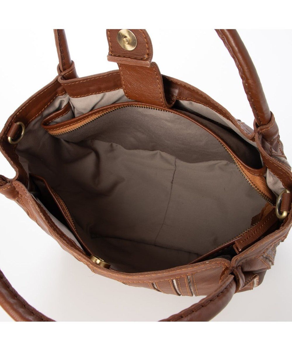 UNBILLION ピークスピーク PEAKS PEAK / ソフトレザーマルチストライプラウンド2wayバッグ 