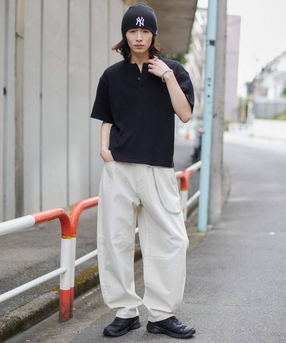 WEGO 【ユニセックス着用ITEM/MLサイズ展開】ワッフルヘンリーネックT（SS） 