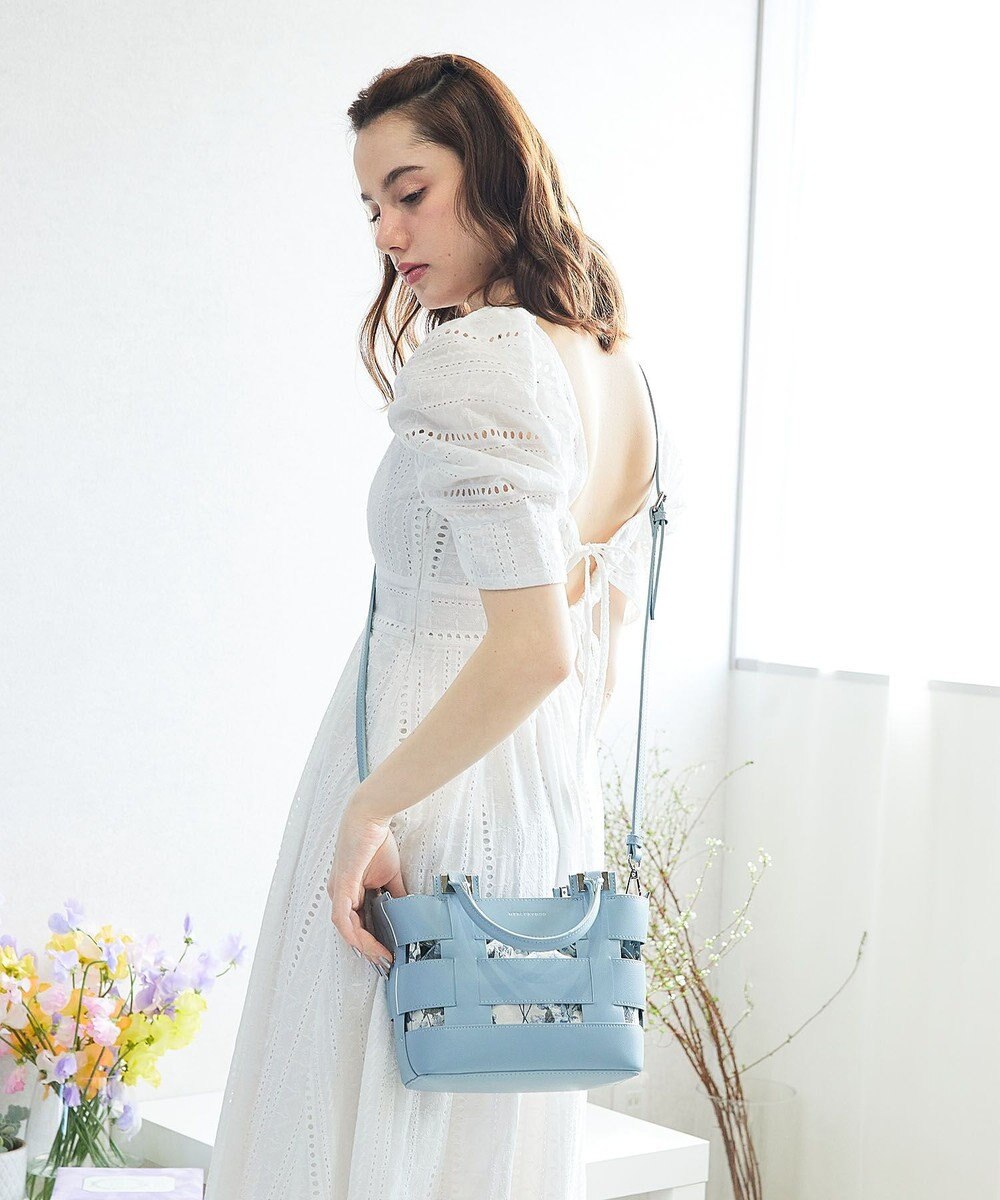 style code 【MERCURYDUO/マーキュリーデュオ】軽量メッシュ　花柄巾着付ミニトートバッグ 