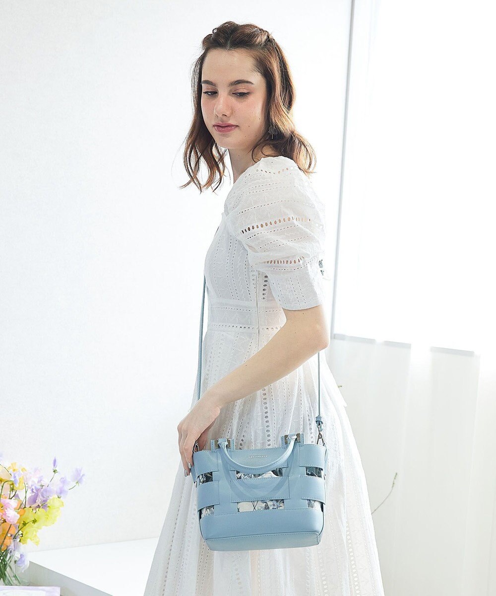 style code 【MERCURYDUO/マーキュリーデュオ】軽量メッシュ　花柄巾着付ミニトートバッグ 